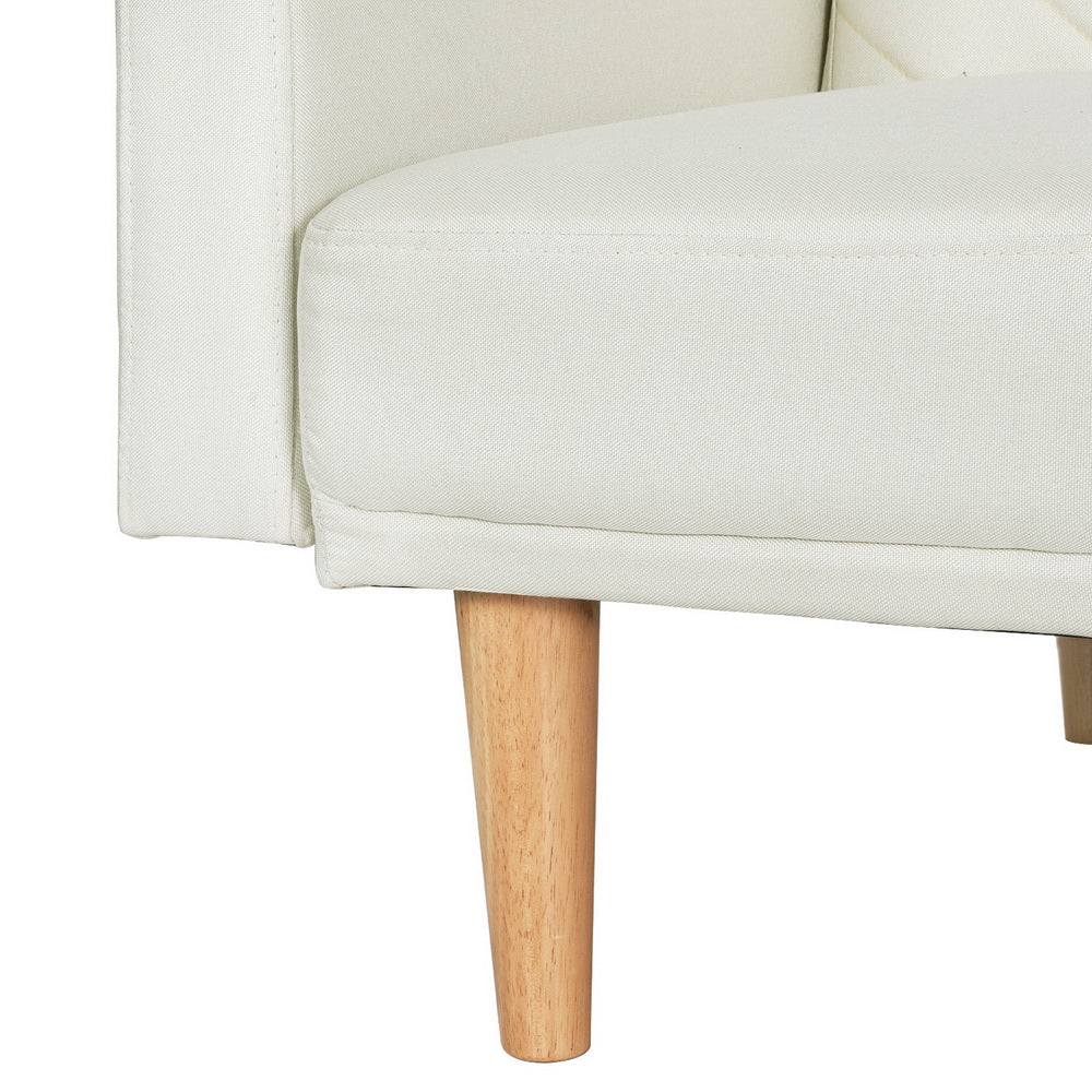 Artiss Sofa Bed 195CM Beige Faux Linen - Cosy Abode