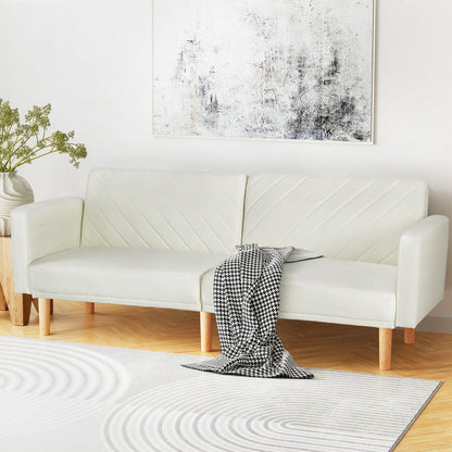 Artiss Sofa Bed 195CM Beige Faux Linen - Cosy Abode
