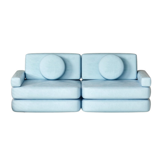 Artiss Sofa Bed 160CM Kid Play Couch Velvet Blue - Cosy Abode