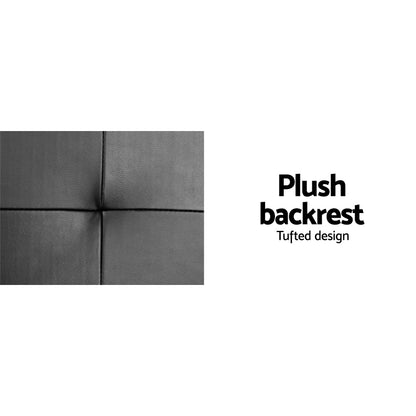 Artiss Sofa Bed 188CM Black PU Leather - Cosy Abode