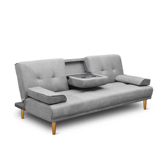 Artiss Sofa Bed 188CM Grey Faux Linen - Cosy Abode