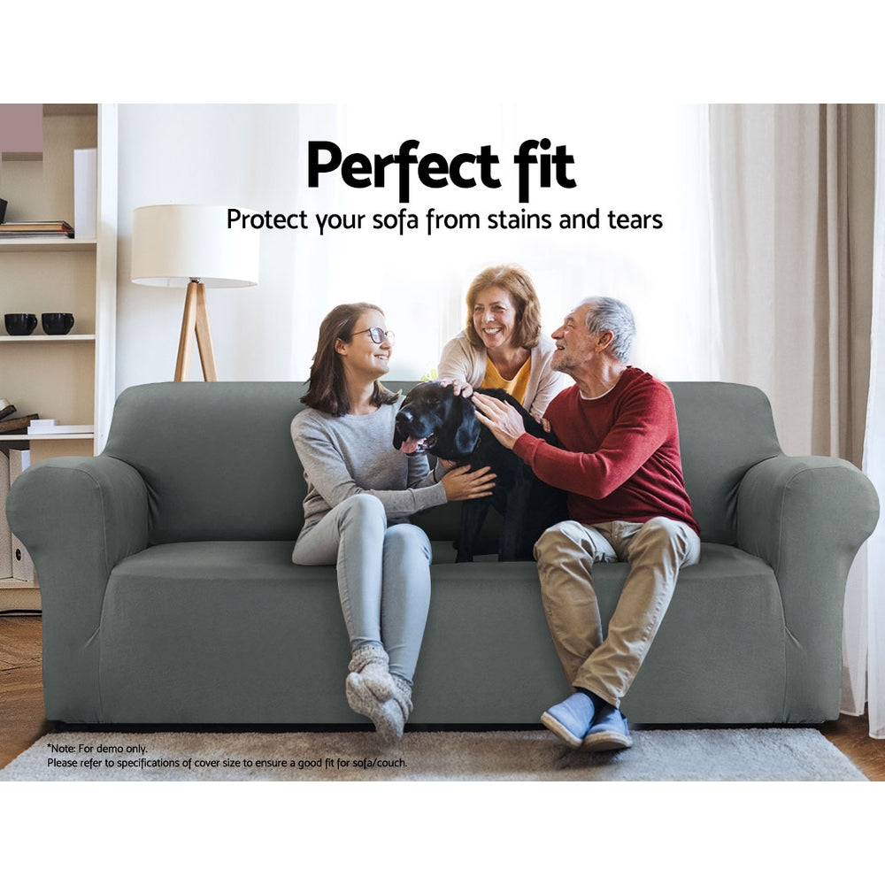 Artiss Sofa Cover Couch Covers 3 Seater Stretch Grey - Cosy Abode