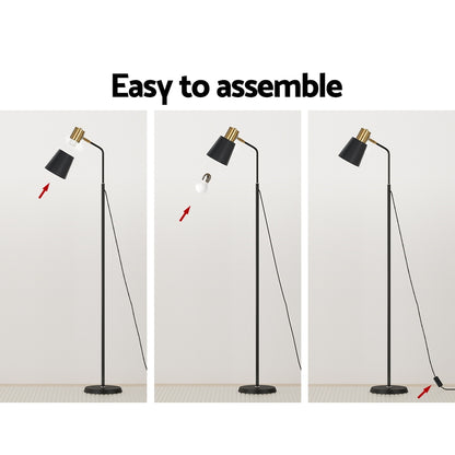 Artiss Floor Lamp LED Light Stand Modern Home Living Room Office Reading Black - Cosy Abode