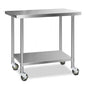 Cefito 1219x610mm Stainless Steel Kitchen Bench with Wheels 304 - Cosy Abode