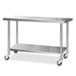 Cefito 1524x610mm Stainless Steel Kitchen Bench with Wheels 304 - Cosy Abode
