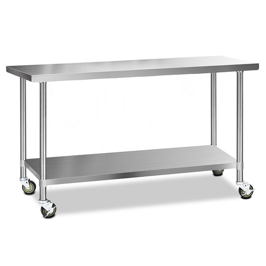 Cefito 1829x610mm Stainless Steel Kitchen Bench with Wheels 304 - Cosy Abode