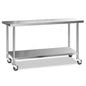 Cefito 1829x610mm Stainless Steel Kitchen Bench with Wheels 304 - Cosy Abode
