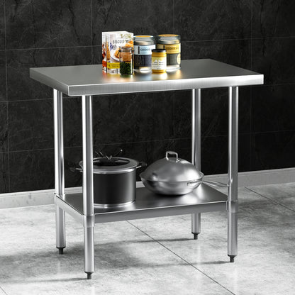 Cefito Stainless Steel Kitchen Benches Work Bench 910x610mm 430 - Cosy Abode