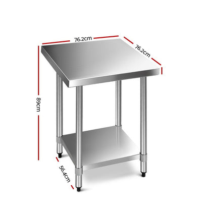 Cefito 760x760mm Stainless Steel Kitchen Bench 430 - Cosy Abode