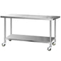 Cefito 1829x760mm Stainless Steel Kitchen Bench with Wheels 430 - Cosy Abode