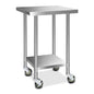 Cefito 610x610mm Stainless Steel Kitchen Bench with Wheels 430 - Cosy Abode