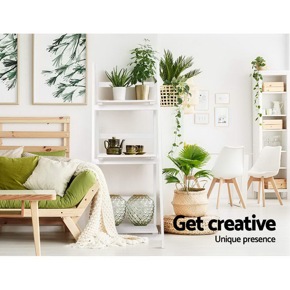 Artiss Bookshelf Corner Shelf 3 Tiers - ZANE White - Cosy Abode