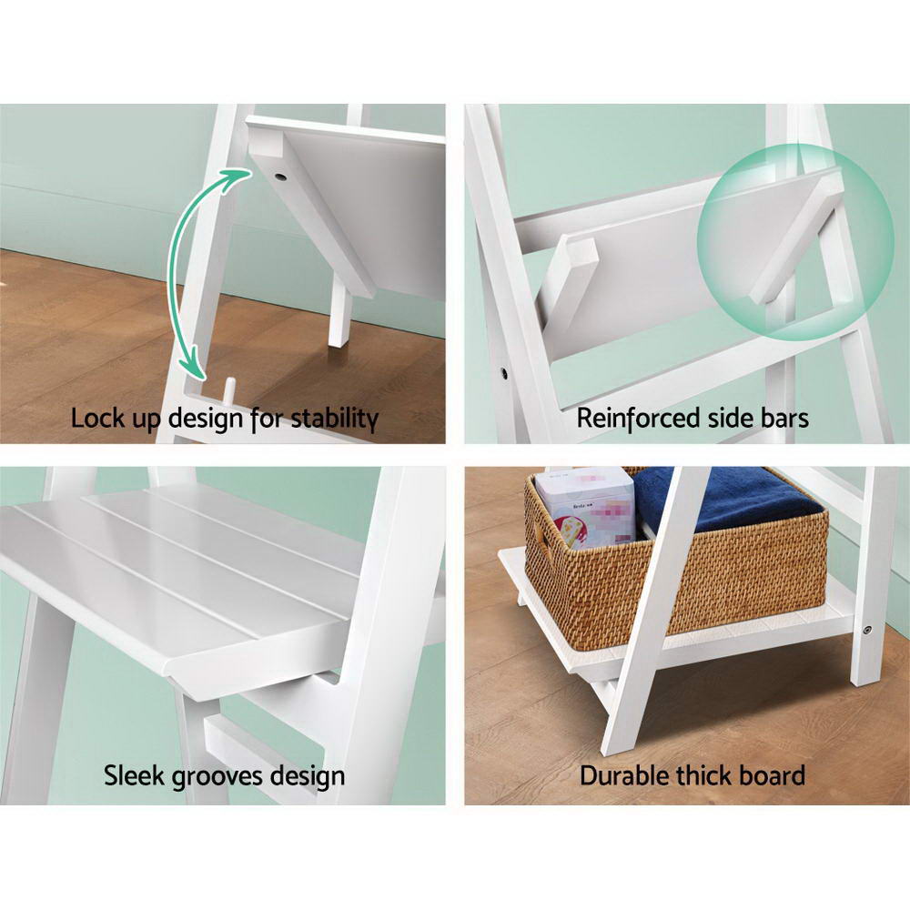 Artiss Bookshelf Corner Shelf 3 Tiers - ZANE White - Cosy Abode