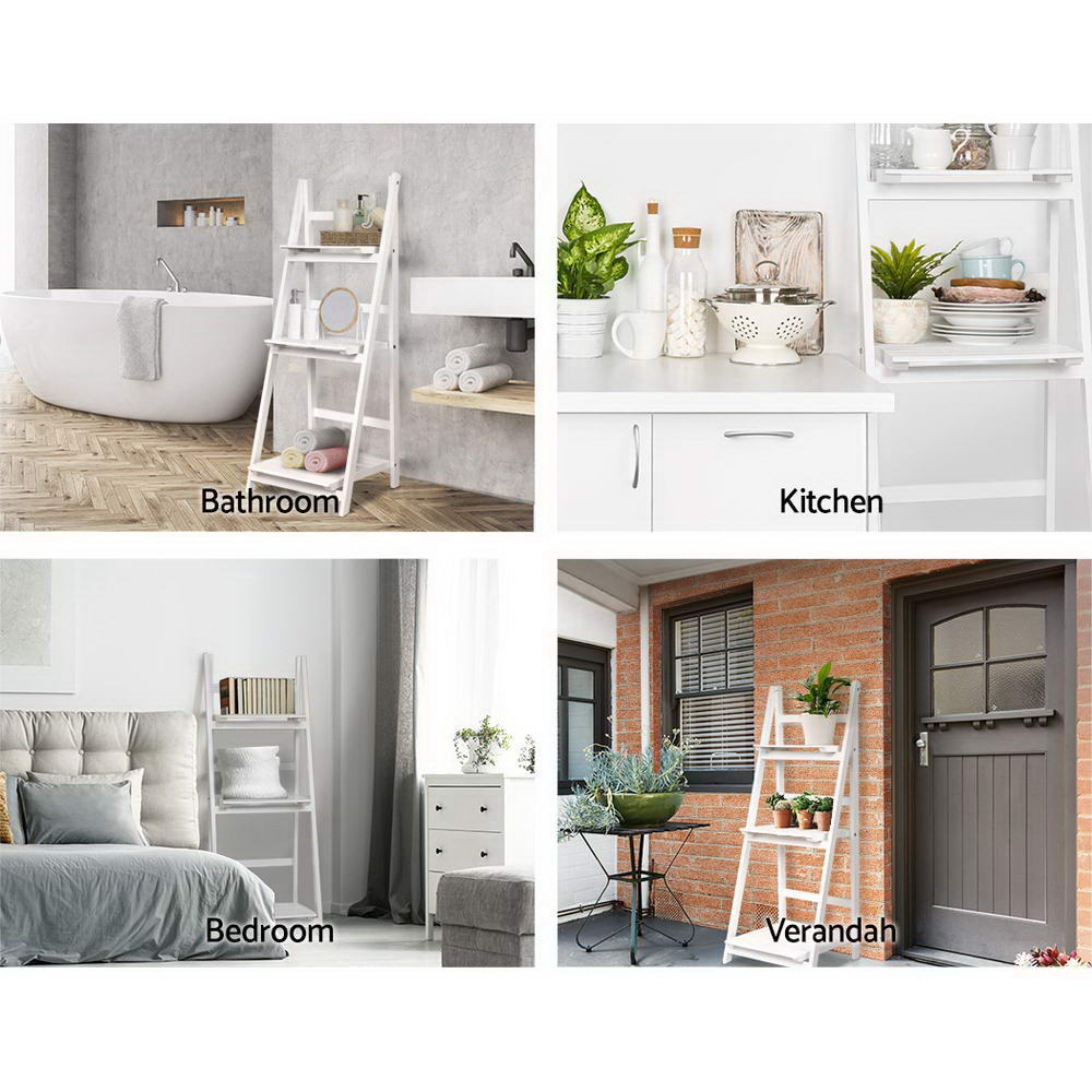 Artiss Bookshelf Corner Shelf 3 Tiers - ZANE White - Cosy Abode