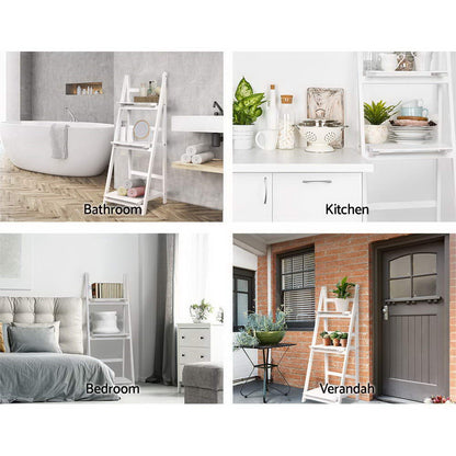 Artiss Bookshelf Corner Shelf 3 Tiers - ZANE White - Cosy Abode