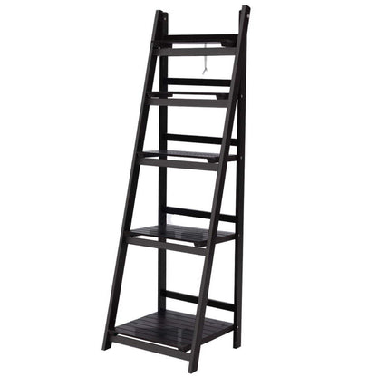 Artiss Bookshelf Corner Shelf 5 Tiers - ZANE Coffee - Cosy Abode