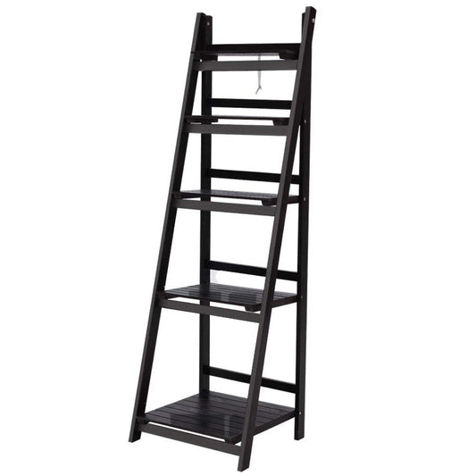 Artiss Bookshelf Corner Shelf 5 Tiers - ZANE Coffee - Cosy Abode