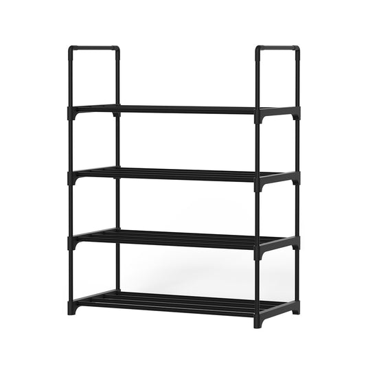 Artiss Shoe Rack 4-tier 12 Pairs Stackable Black - Cosy Abode