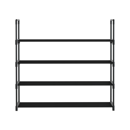 Artiss Shoe Rack 4-tier 16 Pairs Stackable Black - Cosy Abode