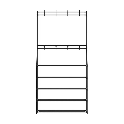 Artiss Shoe Rack Hall Tree 16 Pairs Black - Cosy Abode