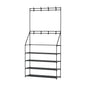 Artiss Shoe Rack Hall Tree 16 Pairs Black - Cosy Abode