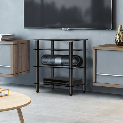 Artiss TV Stand 4 Tiers Storage Shelf Rack Tempered Glass Entertainment Unit - Cosy Abode