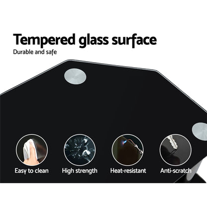 Artiss TV Stand 3 Tiers Storage Shelf Rack Tempered Glass Entertainment Unit - Cosy Abode