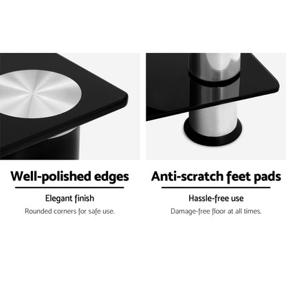 Artiss TV Stand 3 Tiers Storage Shelf Rack Tempered Glass Entertainment Unit - Cosy Abode