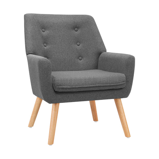 Artiss Fabric Dining Armchair - Grey - Cosy Abode