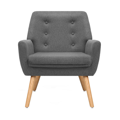 Artiss Fabric Dining Armchair - Grey - Cosy Abode