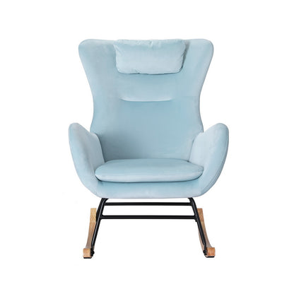 Artiss Rocking Chair Velvet Armchair Feeding Chair Blue - Cosy Abode