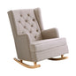 Artiss Rocking Chair Armchair Linen Fabric Beige Gaia - Cosy Abode
