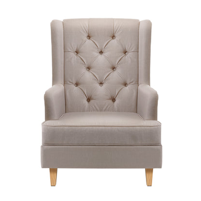 Artiss Rocking Chair Armchair Linen Fabric Beige Gaia - Cosy Abode