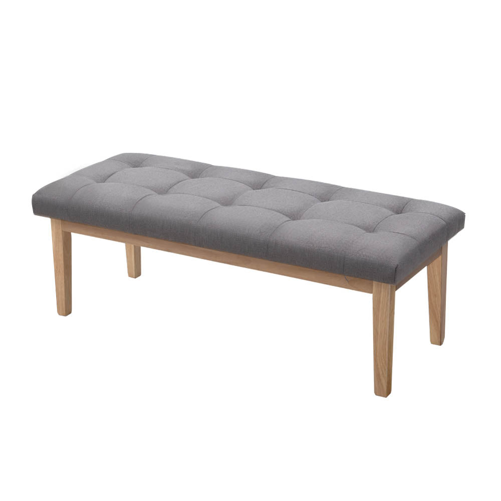 Artiss Ottoman Bench 120cm Foot Stool Linen Grey - Cosy Abode