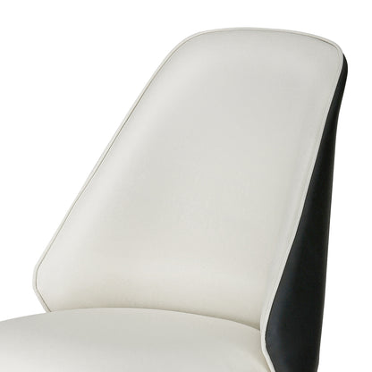 Artiss Dining Chairs Set of 2 Leather Seat Beige and Black - Cosy Abode