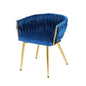 Artiss Dining Chair Velvet Weaving Armchair Blue - Cosy Abode