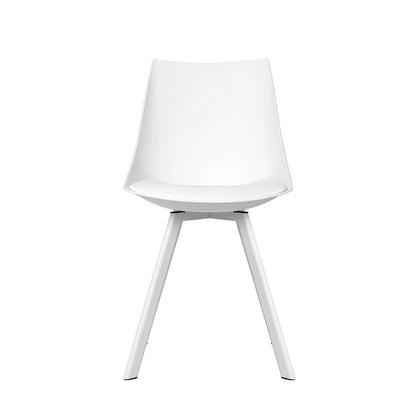 Artiss Dining Chairs Set of 2 PU Leather Plastic Metal White - Cosy Abode