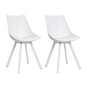 Artiss Dining Chairs Set of 2 PU Leather Plastic Metal White - Cosy Abode