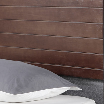 Milano Decor Azure Bed Frame With Headboard Black Wood Steel Platform Bed - Single - Black - Cosy Abode