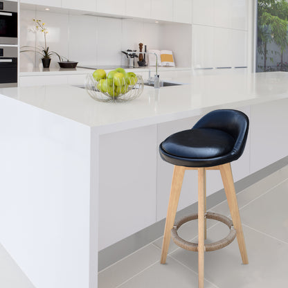 Milano Decor Phoenix Barstool Black Chairs Kitchen Dining Chair Bar Stool - One Pack - Black - Cosy Abode