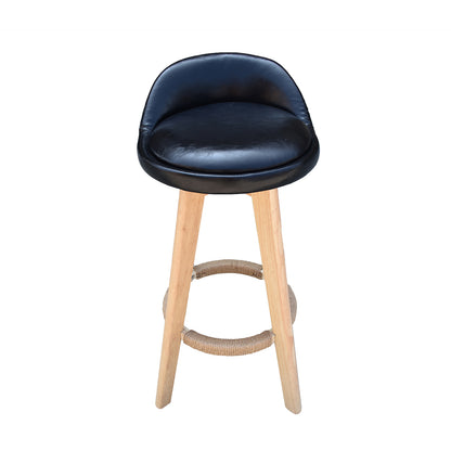 Milano Decor Phoenix Barstool Black Chairs Kitchen Dining Chair Bar Stool - One Pack - Black - Cosy Abode