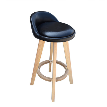 Milano Decor Phoenix Barstool Black Chairs Kitchen Dining Chair Bar Stool - One Pack - Black - Cosy Abode