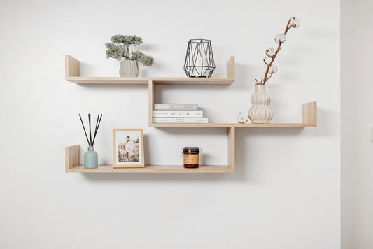 ZURICH MULTI LEVEL SHELF KIT (OAK) - Cosy Abode