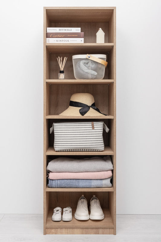 GENEVA SIX SHELF BUILD IN WARDROBE - NATURAL OAK - Cosy Abode