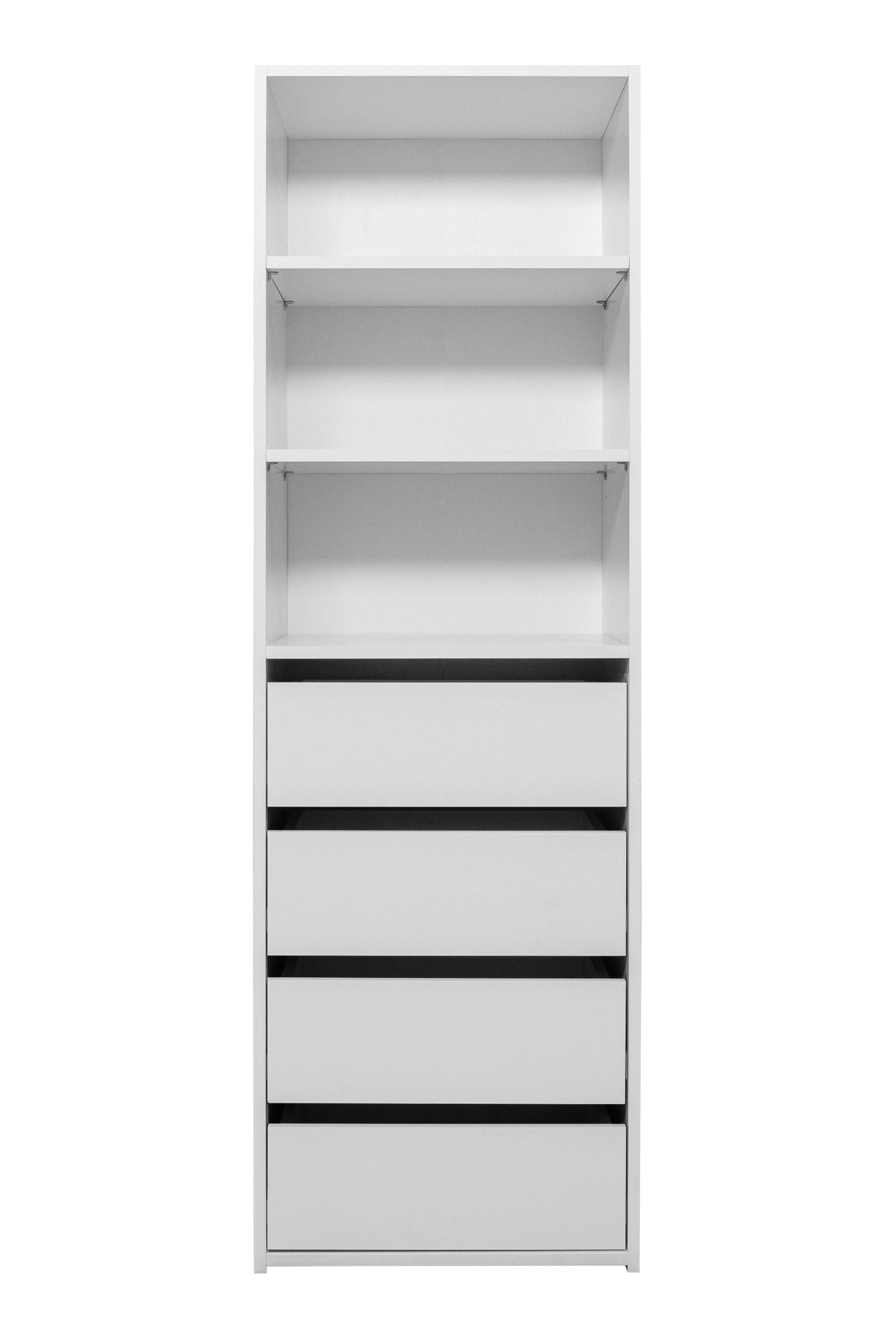 GENEVA THREE SHELF/FOUR DRAWER BUILT IN WARDROBE - CLASSIC - Cosy Abode