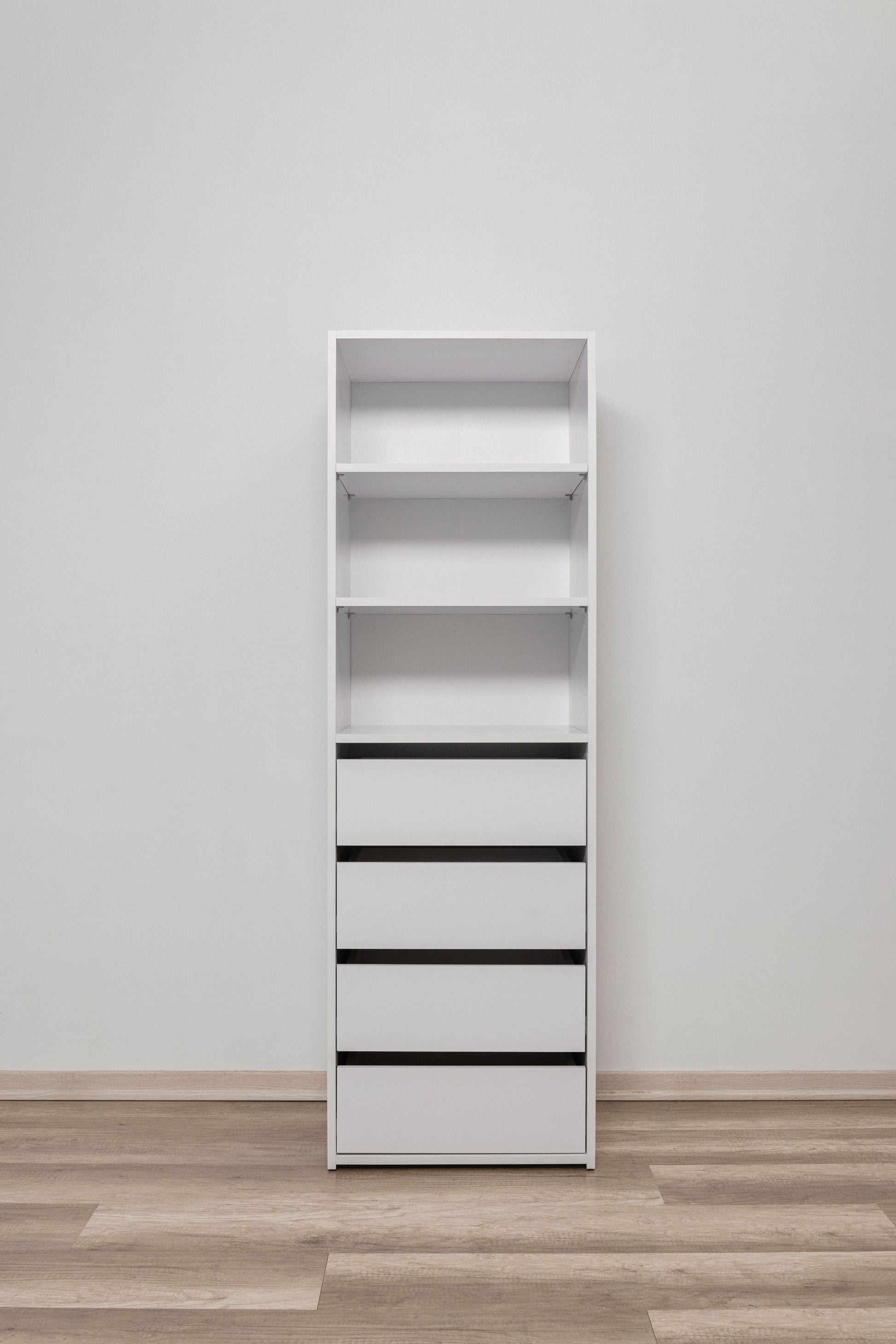 GENEVA THREE SHELF/FOUR DRAWER BUILT IN WARDROBE - CLASSIC - Cosy Abode
