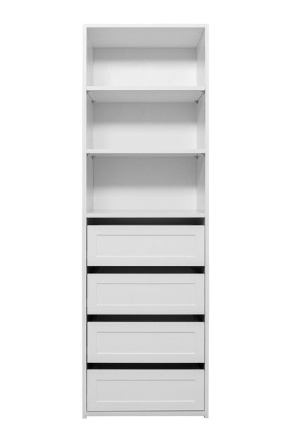 GENEVA THREE SHELF/FOUR DRAWER BUILT IN WARDROBE - HAMPTONS - Cosy Abode