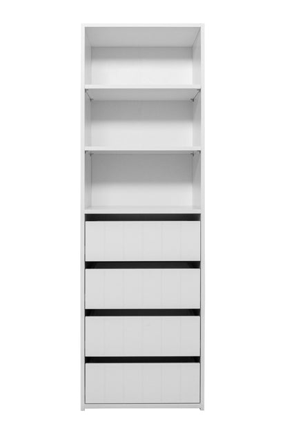 GENEVA THREE SHELF/FOUR DRAWER BUILT IN WARDROBE - VJ PANEL - Cosy Abode