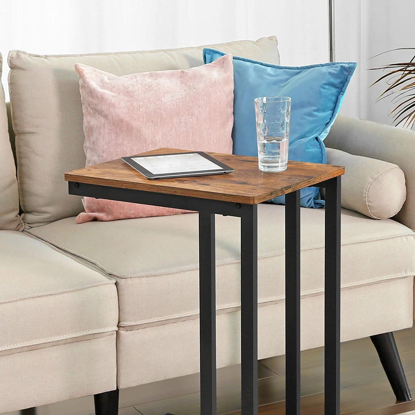 Bedside Table with Mesh Shelf, Rustic Brown - Cosy Abode