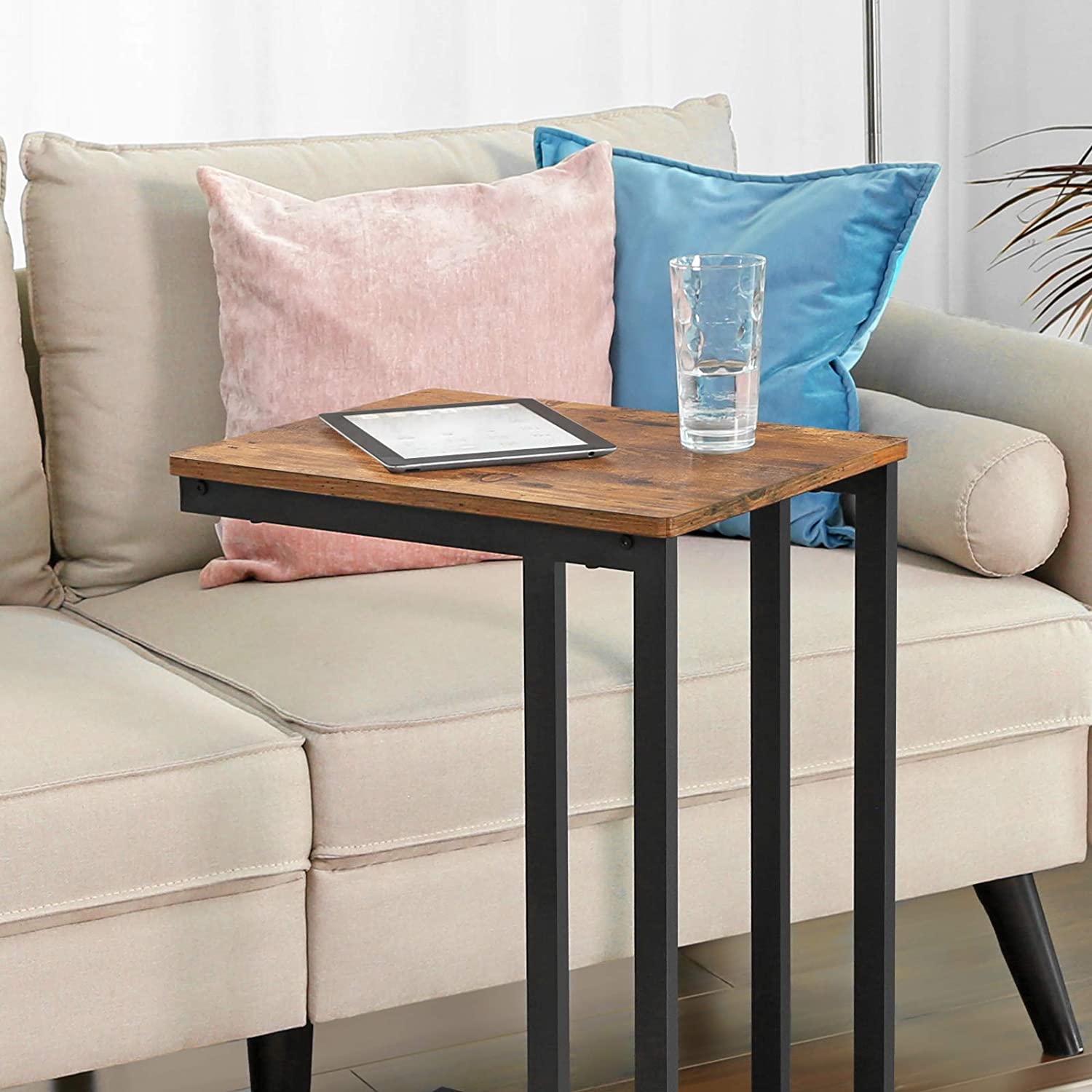 Bedside Table with Mesh Shelf, Rustic Brown - Cosy Abode